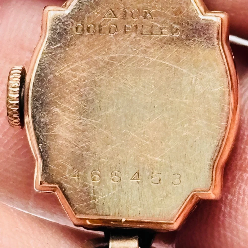 AS IS Vintage Benrus 10K Gold Filled Art Deco Cocktail Watch Square Dial 466453
